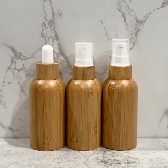 Variety Sets ~ 30mL Amber Glass (Bamboo Wrap) Essential Oil Bottles ~ Set of 3 - Picture 1 of 1